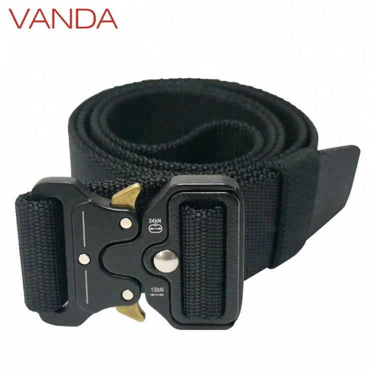 Outdoor Black Camouflage Multifunctional Tactical Adjustable Heavy Duty Men Waist Belt with Quick-Release Metal Buckle