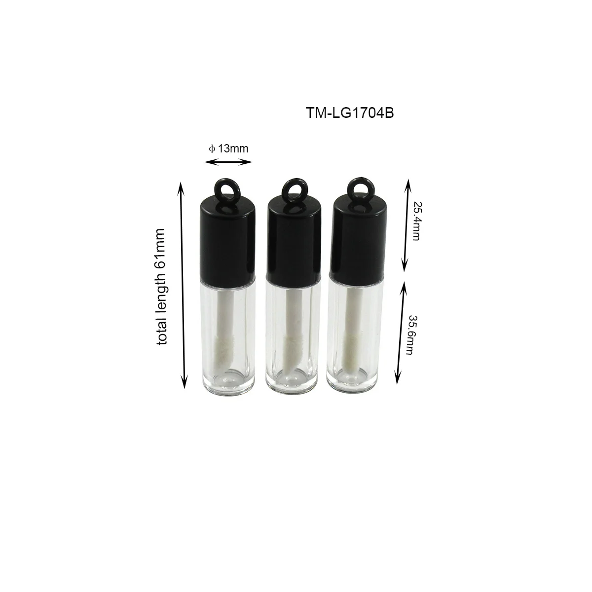TM-LG1704 1.3ml 3ml empty mini lip gloss tubes  private label plastic injection bottle lip gloss vendor lip small gloss bottle