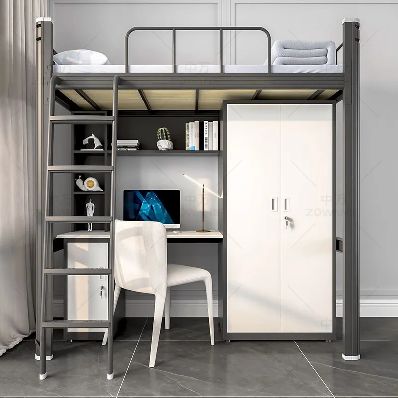 school home hotel stairs storage price girl study table desk teenagers iron steel metal children metal kids bunk bed with desk