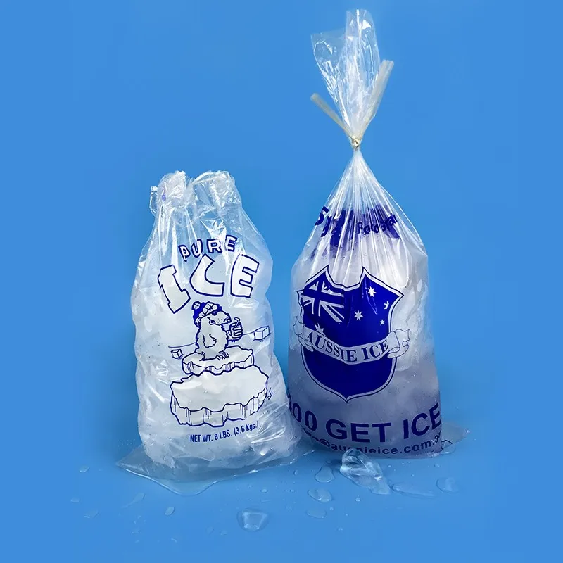  Пользовательские печатные прозрачный 8 Lb пластиковый мешок льда со