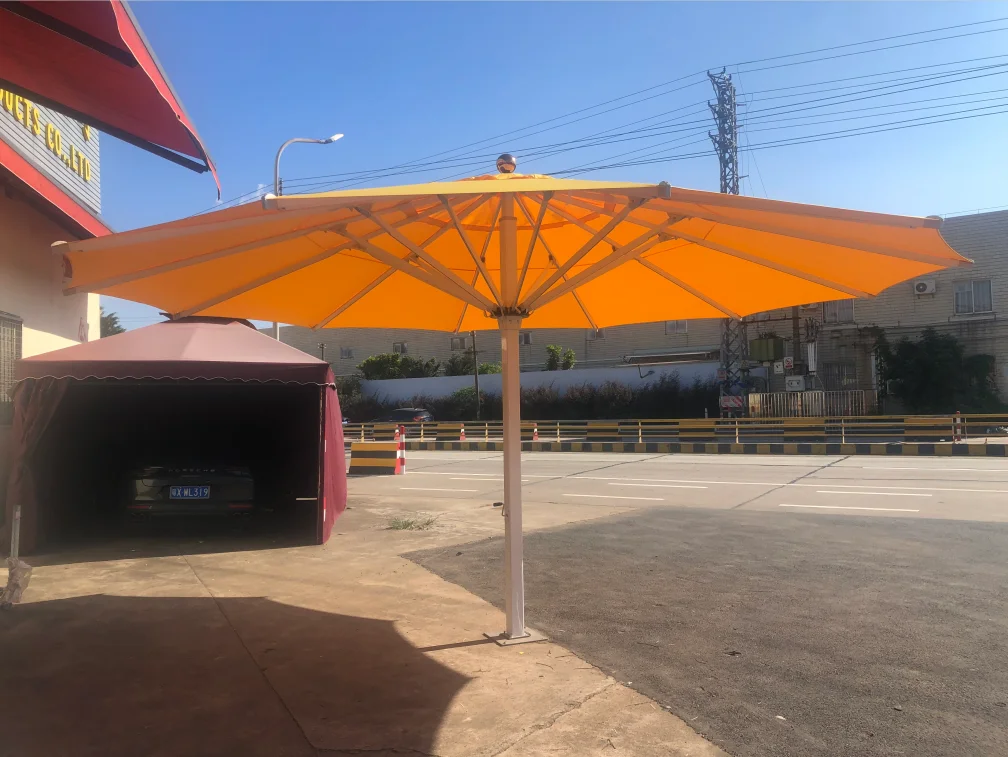 OEM new product 4m 5m 6m Garden Large Size Patio Umbrella Big Parasol Umbrella With LED Light