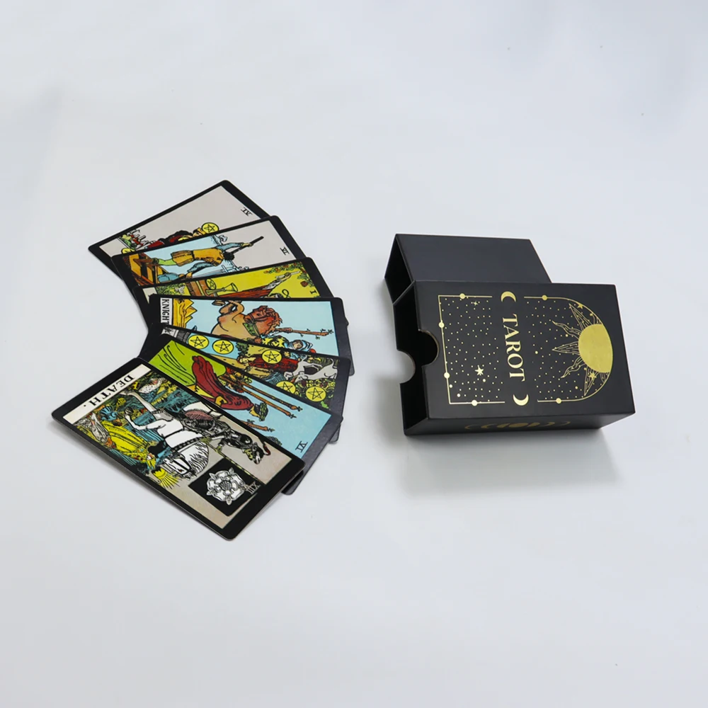 Custom Printing Luxury Foil Gold Drawer Tarot Card Divination Game Manufacture Classics Oracle Tarot Card With Guidebook