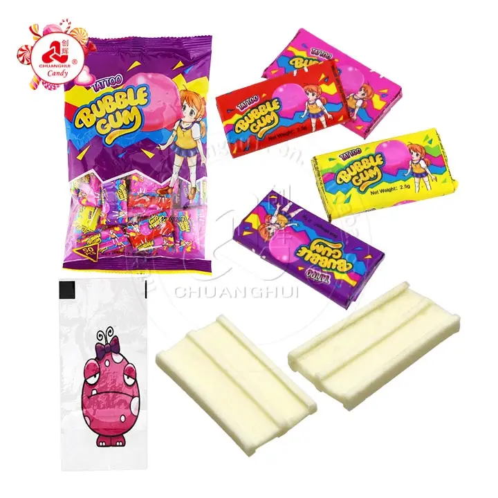 Жевательная резинка с фруктовым вкусом и тату-наклейкой 4 см