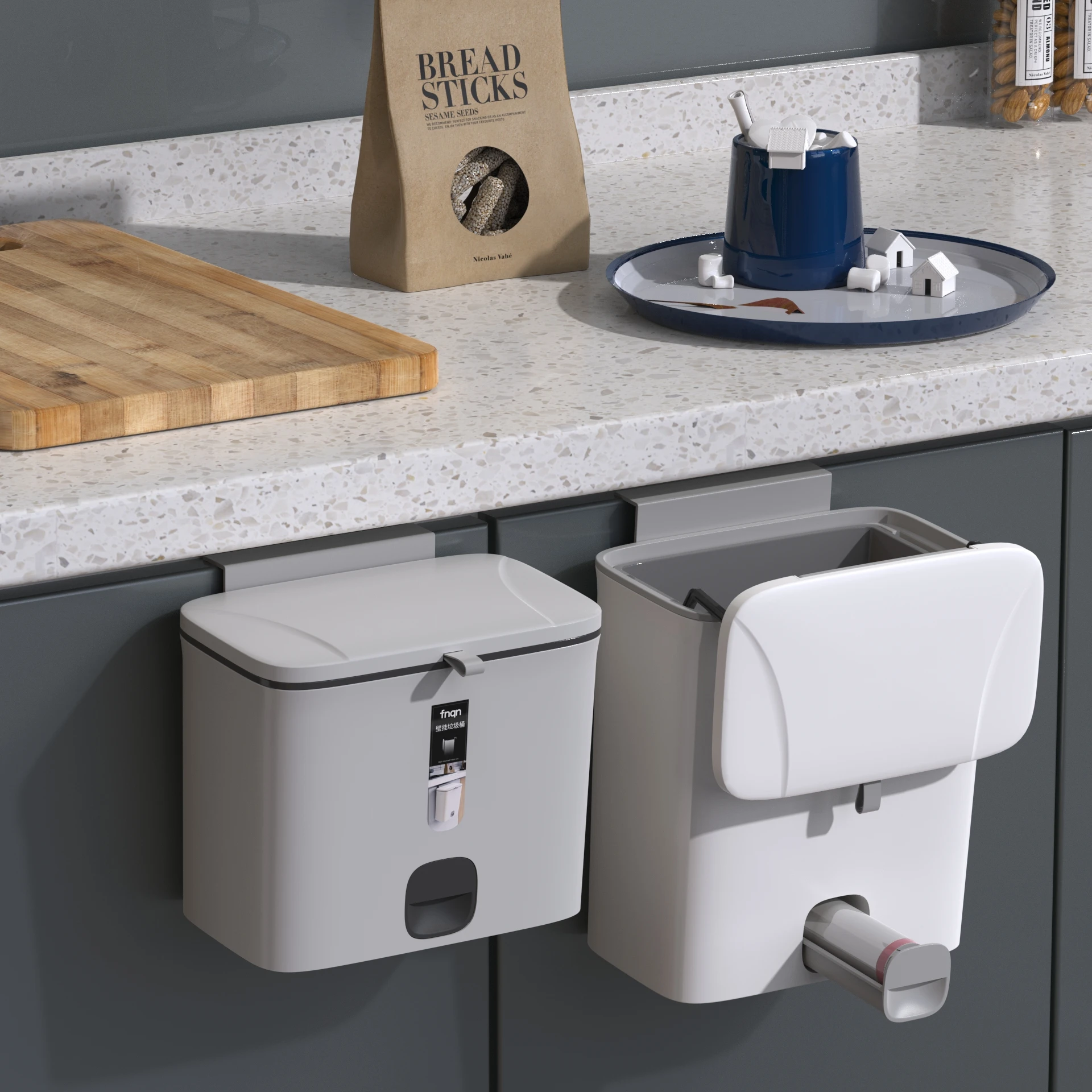 Simple Style Wall Mounted Dustbin Hanging Trash Bin Household Hanging Kitchen Trash Can