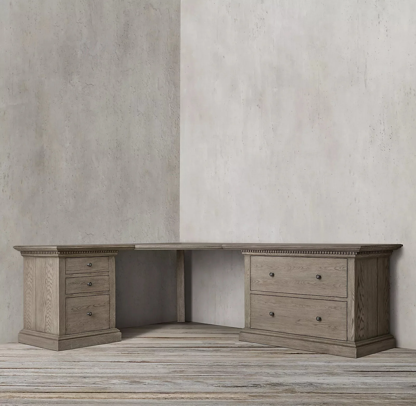 solid oak wood french italian kids corner desk