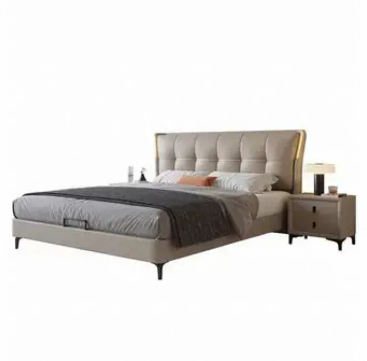 Luxury round Double Bed for Master Bedroom Solid Wood Frame Queen Size Red Net Princess Wedding Style for Home and Hotels