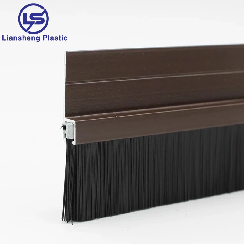 Metal Holder Brush Seals Aluminum Brush Strip Industrial Brushes Door Sweep Sealing