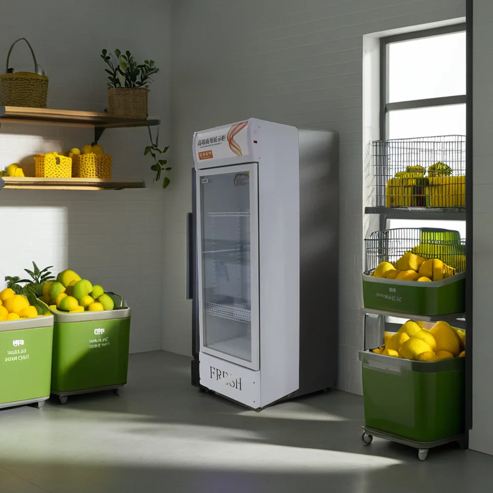 Single-Door Beer Cooler Factory-Made Vertical Display Refrigerator 220V Supermarket Drink Cabinet for Beer Storage