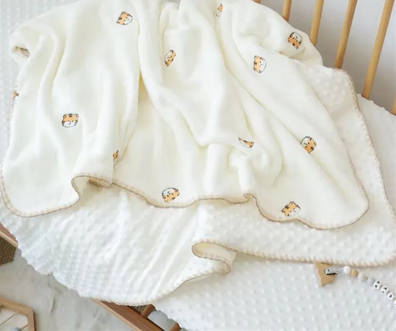 100% polyester knit plush soft double side carton soothing minky baby blankets for  newborns