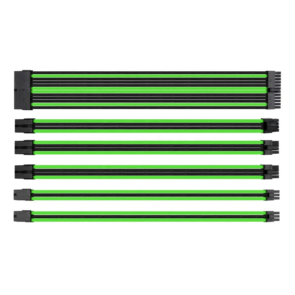 ATX Cable Power Supply Adaptor Connector cable  with Cable Comb 6 Pieces Set 24 Pin 8 Pin 6 Pin.