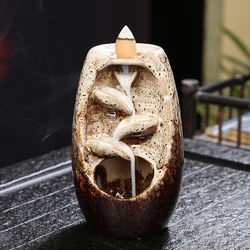 Hot selling DIY Ceramic Jar Multi Layers Incense Burner, Back flow Incense Holder Incense Cones Stick Holder with Free Cones