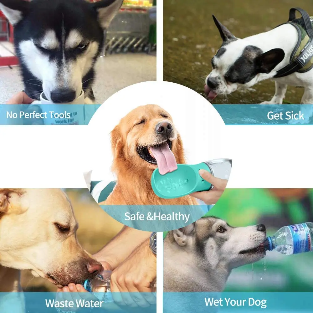 Диспенсер-фонтанчик для домашних животных, пластиковая дорожная бутылка для питьевой воды, маленькая миска для кошек, собак и еды