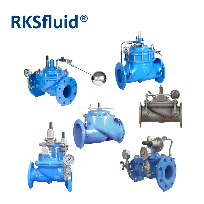 PN10 PN16 Double Flange End Ball Float Valve DI Pressure Relief Reducing Control DN80 DN100 With Gauge