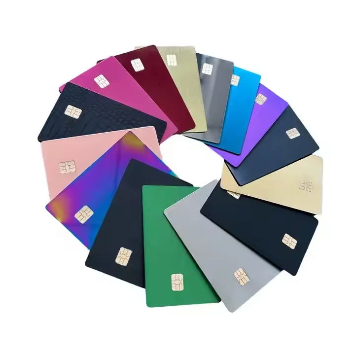 Laser engraving blank metal credit card metal debit credit card with chip slot 4442 / 4428 and magnetic stripe signature