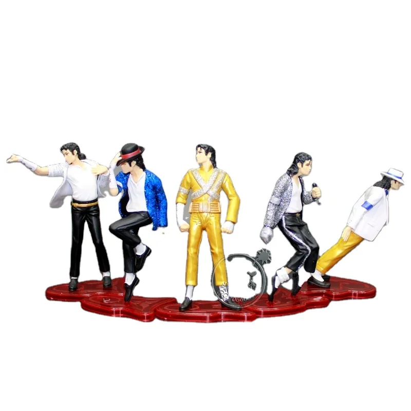 New Hot MJ Figures 5pcs/Set PVC Figures Dancing Smooth Criminal Moonwalk Michael Jackson Action Figures for Gift