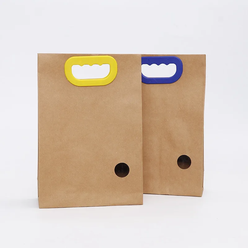 china supplier 5kgs kraft paper rice 10kgs packaging bags with handle