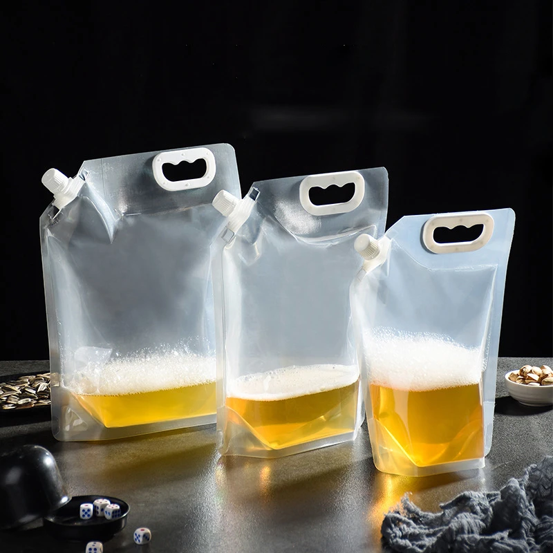 Transparent reusable spout pouch 5 litre food grade drink beer liquid packaging pouches