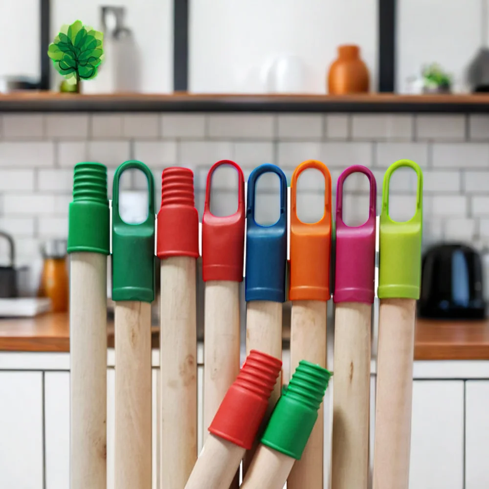 PVC Broom Head Mop Stick Plastic and Eucalyptus Wood Stick Household Floor Brooms with Dustpan for Home Use
