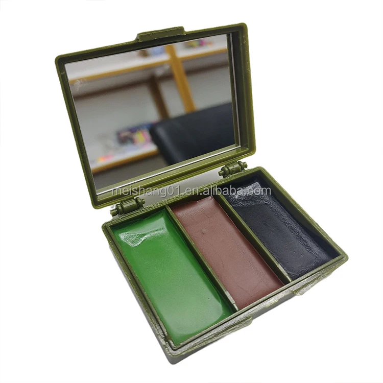 3 Color Camo Face Paint Set for Kids Long-Lasting Easy-to-Use Oil Based Body Paint with Washable Paint Stick for Halloween