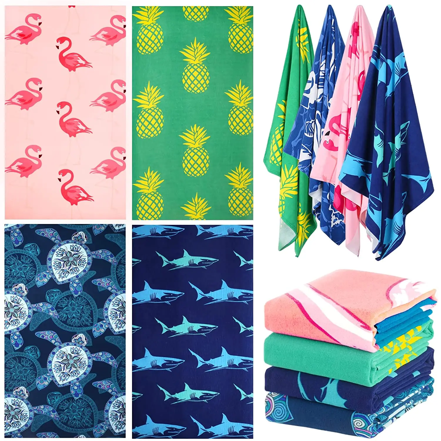 Extra large Oversized Sand Free and Quick Dry Travel Accessories Gifts Cute custom print Beach Towel