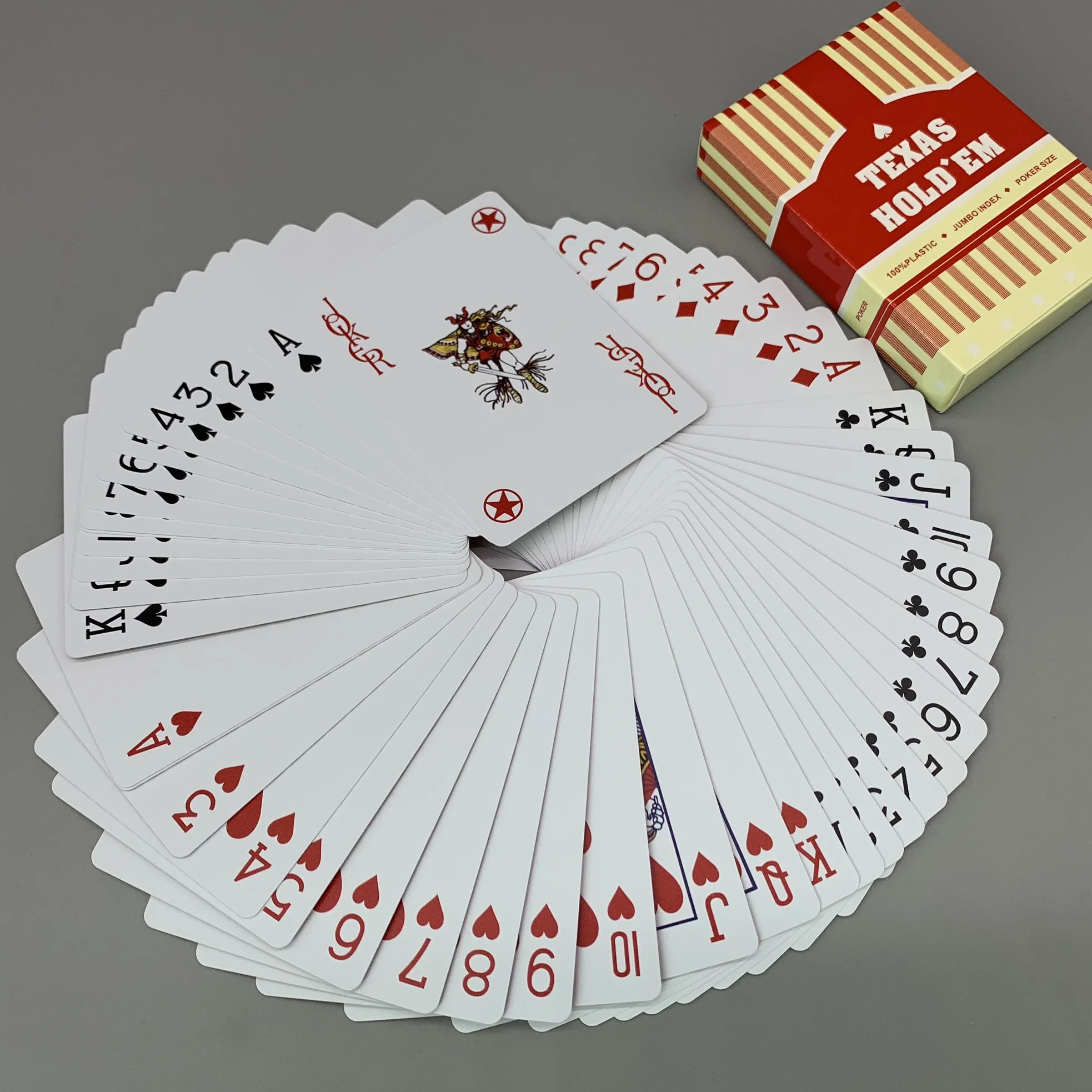 Texas Poker wholesale PVC Custom Logo Black Hot Selling Waterproof Plastic Texas Playing Cards Custom Texas Poker Game Cards