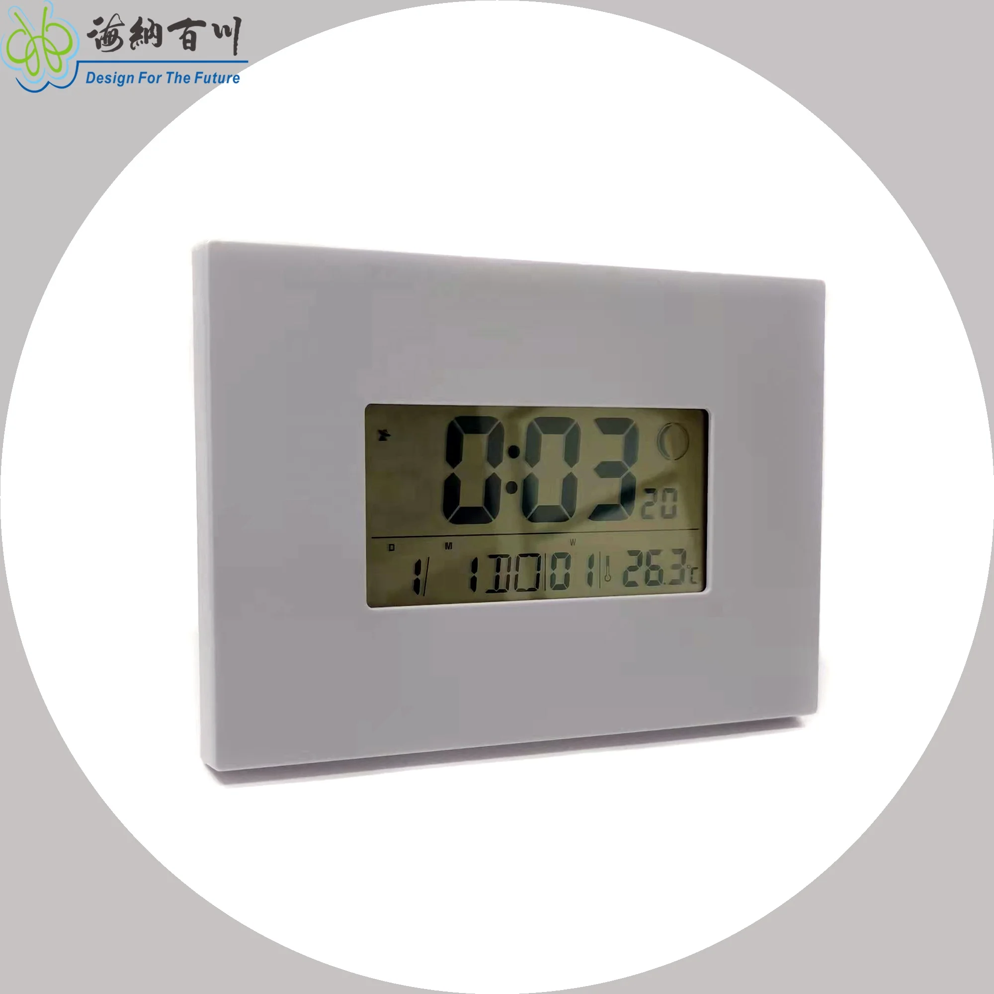 Digital RC Sensor Wall Clock 12/24h Display Repeat Signal Temperature Humidity Display Desktop Office Living Room indoor Use