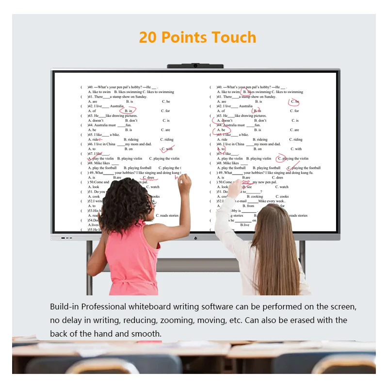 Dual System 8+256G All in One PC Whiteboard 75 inch interactive smart board