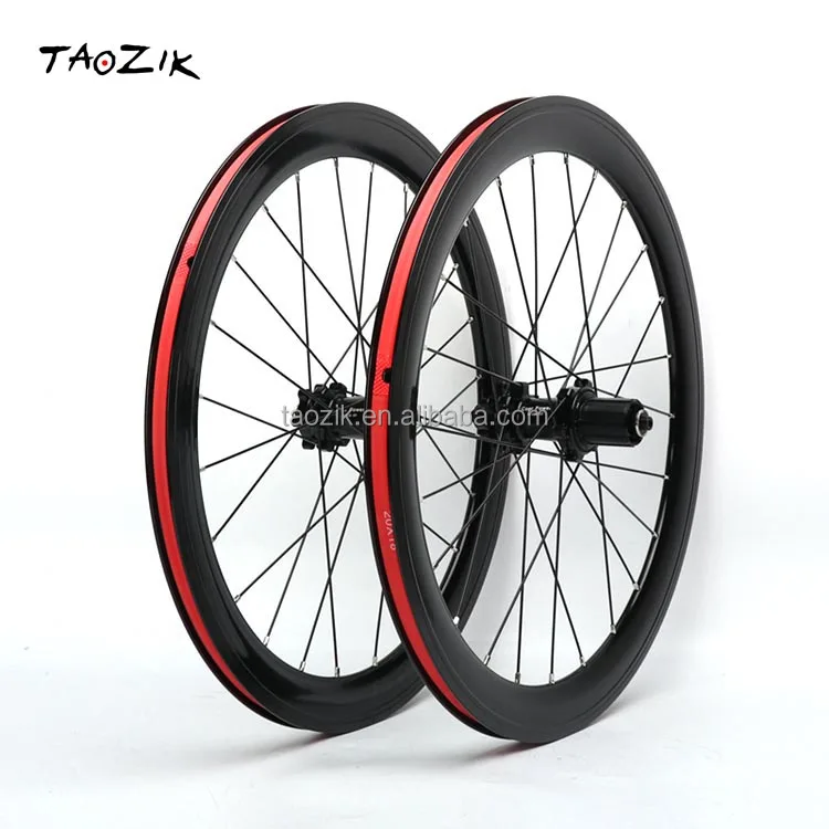 TAOZIK W22-03-451 22 inch 4 bearings 40 mm blade rim Disc brake hub 24 hole City Road folding bike wheels