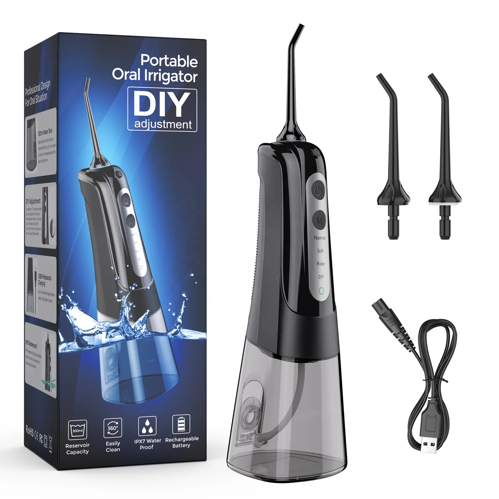 Water flosser irrigating Custom ORAL IRRIG Portable travel Cordless water Dental teeth flosser dental irrigating oral