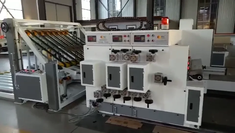 mini automatic flexo printer slotter with stacker machine / mini printing machine / box printing machine
