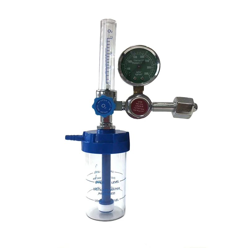 Medical Wall Mounted Oxygen Flow Meter With Chemetron  Adapter And Humidifier Bottle