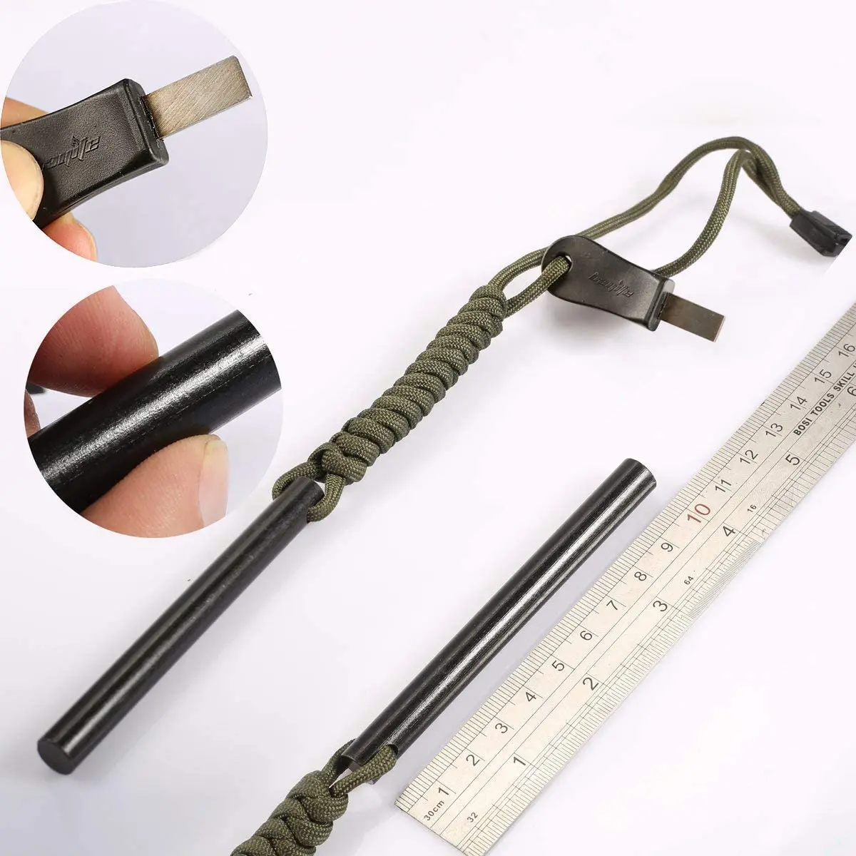 Hotsale Outdoor Fire Stone Magnesium Wilderness Emergency Survival Fire Starter  Kit with Scraper Parachute