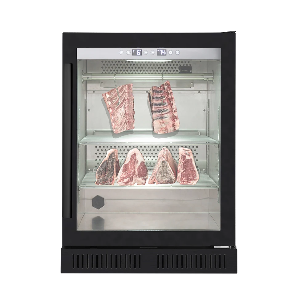 Custom Logo Stainless Steel Restaurant Commercial Equipment Meat Drying Cabinet Glass Door Steak Display Aging Fridge Machine