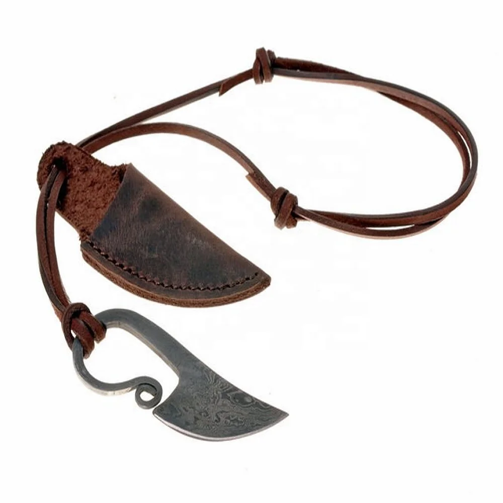 Нож викингов из дамасской стали ручной работы, винтажный охотничий Клинок с рельсовой направляющей и шипами