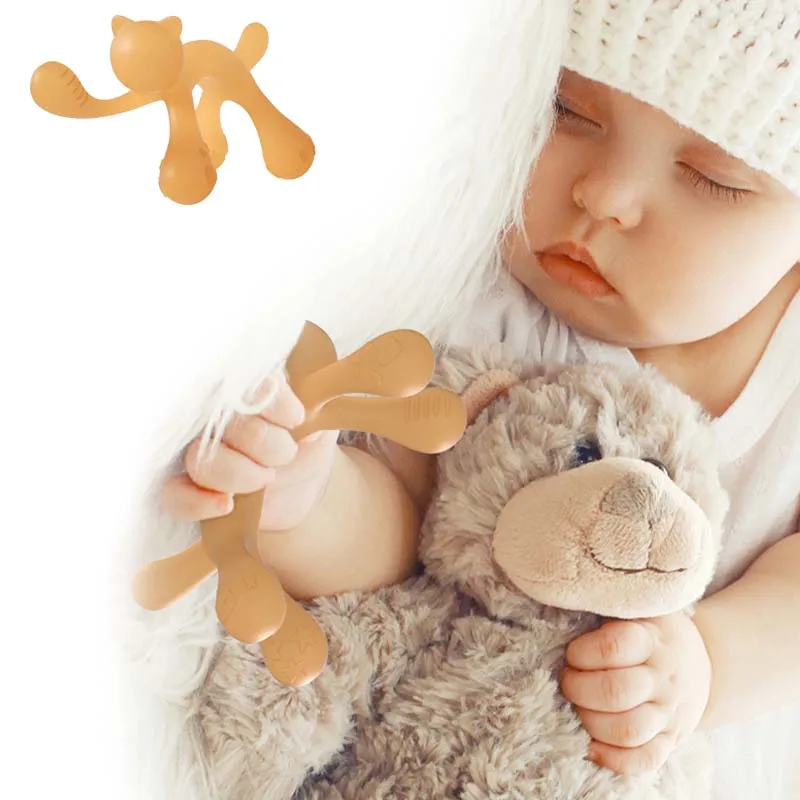 Hot Selling Multifunctional Custom Silicone Bpa Free Baby Teether Soother Teething Toy Soft