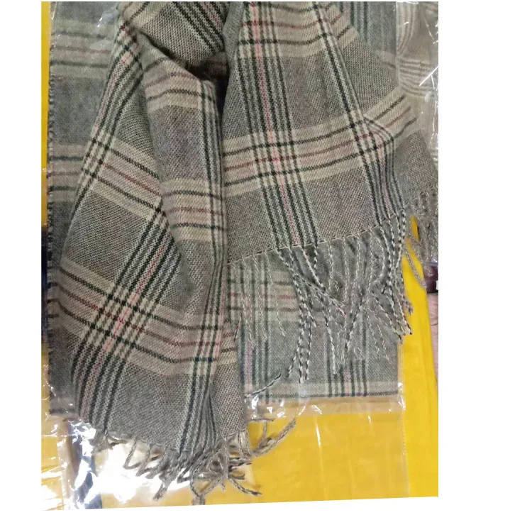 
Low MOQ Cashmere Scarf Vintage Pashmina Winter Women Warm Check Big Scarves 