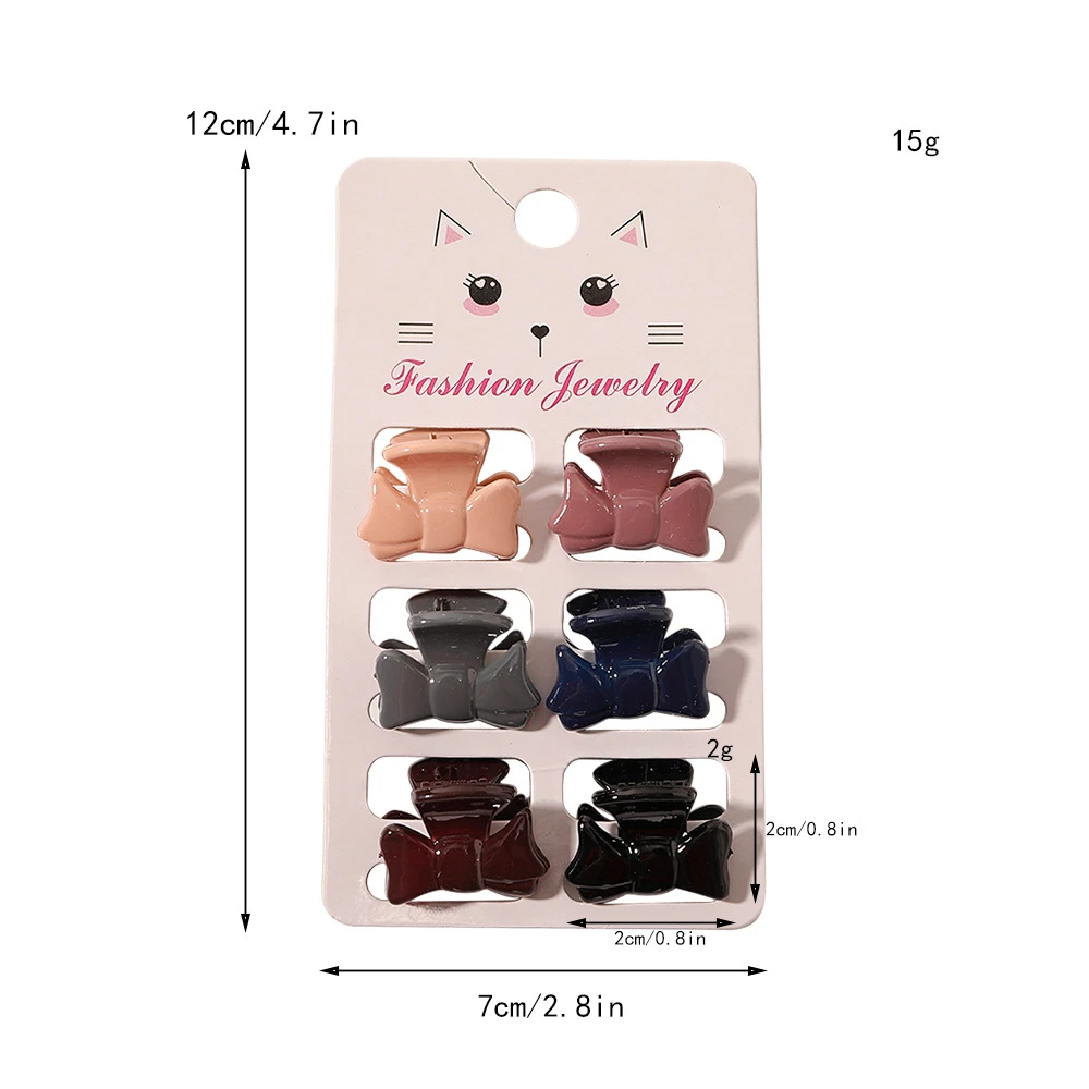 6pcs/set small hair claw clips plastic clip for kids hair accessories set