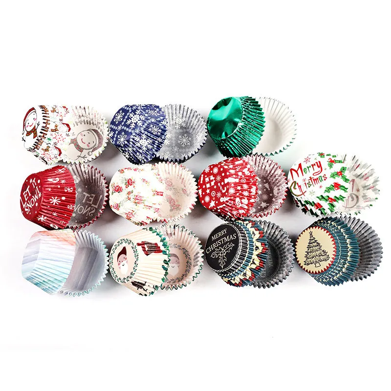 Christmas Cupcake Liners Valentines day heart cupcake cases Halloween muffin baking Cup cake mold tray Holder wrapper too