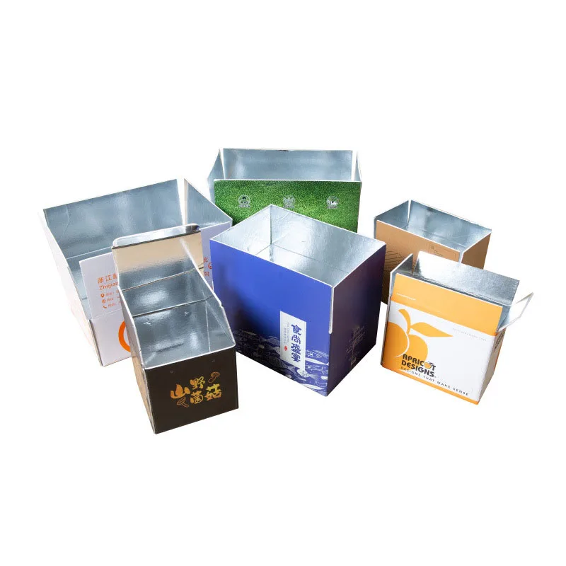 Waterproof Fresh Cold Chain Transport Carton Aluminum Foil Line Thermal Insulation Boxes For Frozen Fish Meat Food Packaging