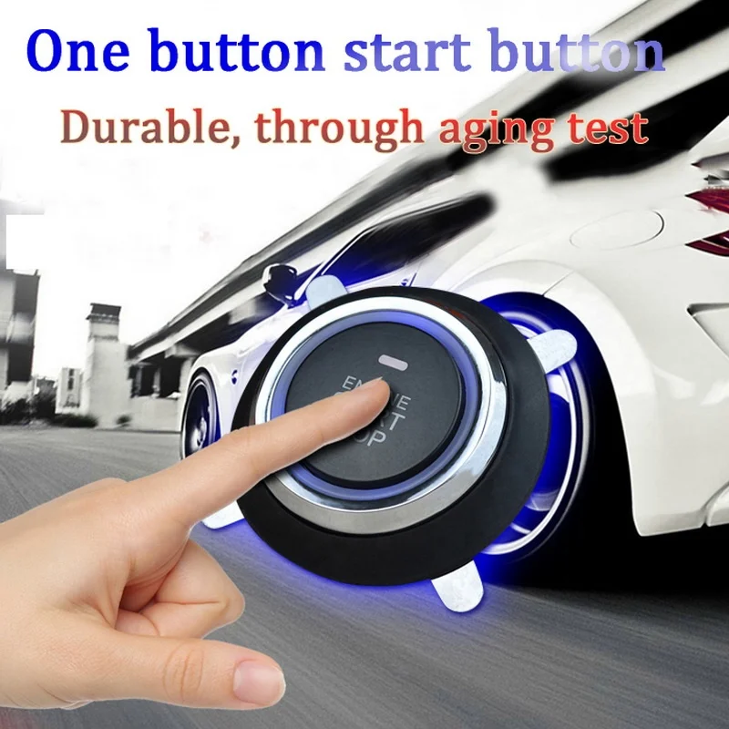 12V Universal  Dark Lock Alarm Car One Button Start Modification System -1