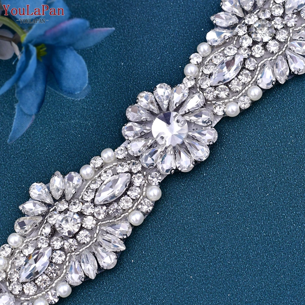 YouLaPan S237 Boutique Ladies Party Sash Handmade Shiny Rhinestone Jewelry Belt Wedding Bridal Belt