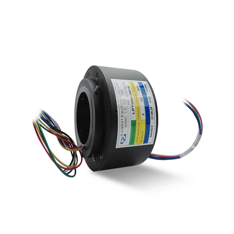 Hollow bore slip ring,6 Circuits 15A hole 80mm 240V 50Hz,2 channel slip ring mini