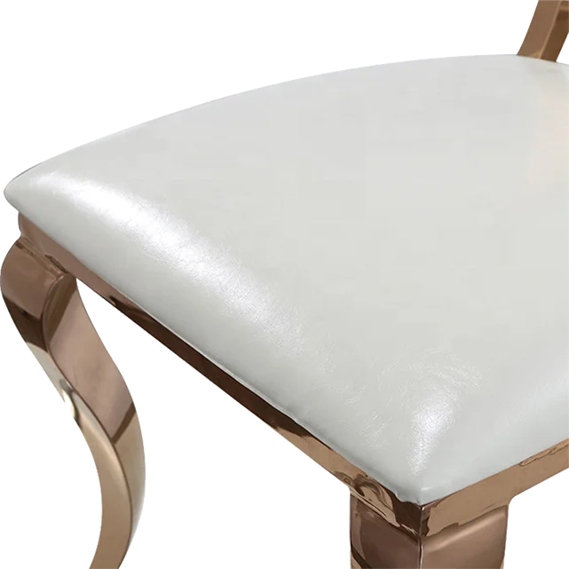 Modern Oval Back Rose Gold Stackable Metal Stainless Steel Dining Chairs Royal Hotel Hall Wedding Party Dinning Chairs