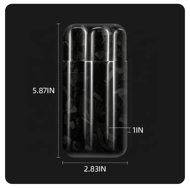 3 Finger Travel Carbon Fiber Cigar Case Humidor Convenient Carbon Fiber Cigar Tube
