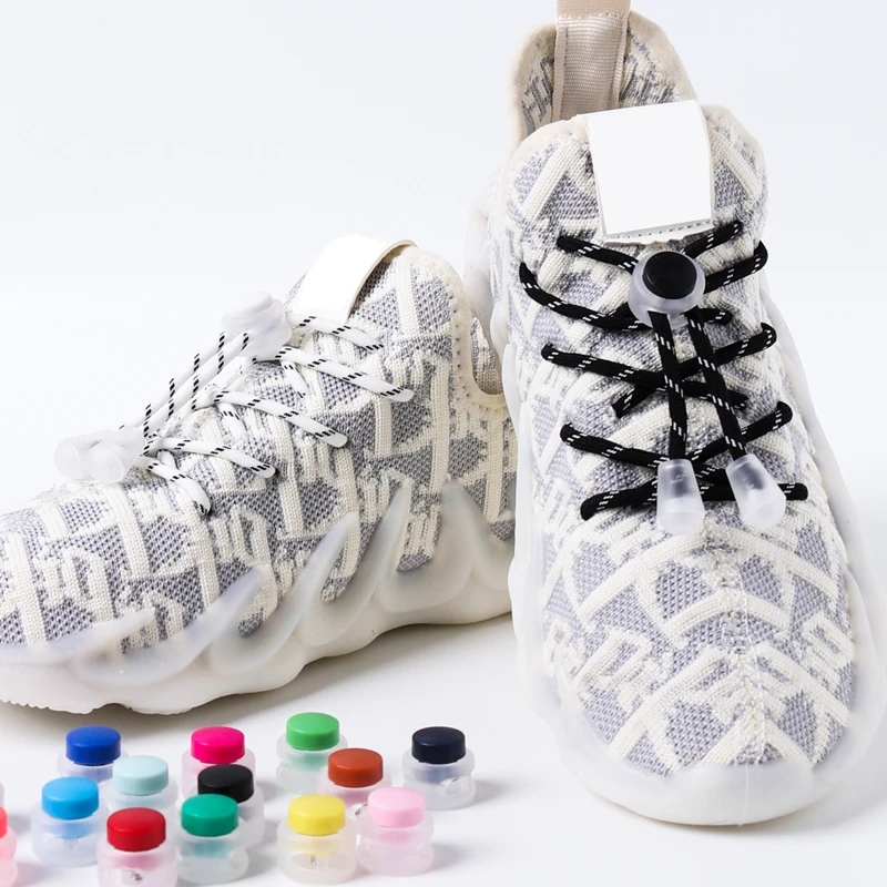 New flexible fashion shoelaces no tie laces for children fast cordless rubber band inert corduroy for shoes sneaker laces