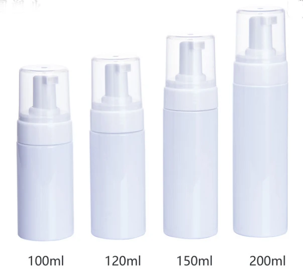 China manufacture White Blue PET Plastic  Cosmetic Liquid Soap dispenser with Foam Pump Bottle