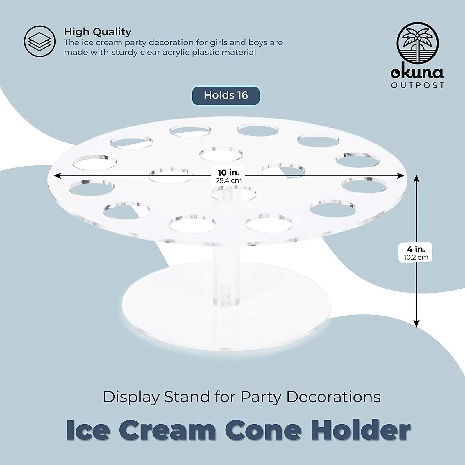 Custom Clear Acrylic Ice Cream Cone Display Stand