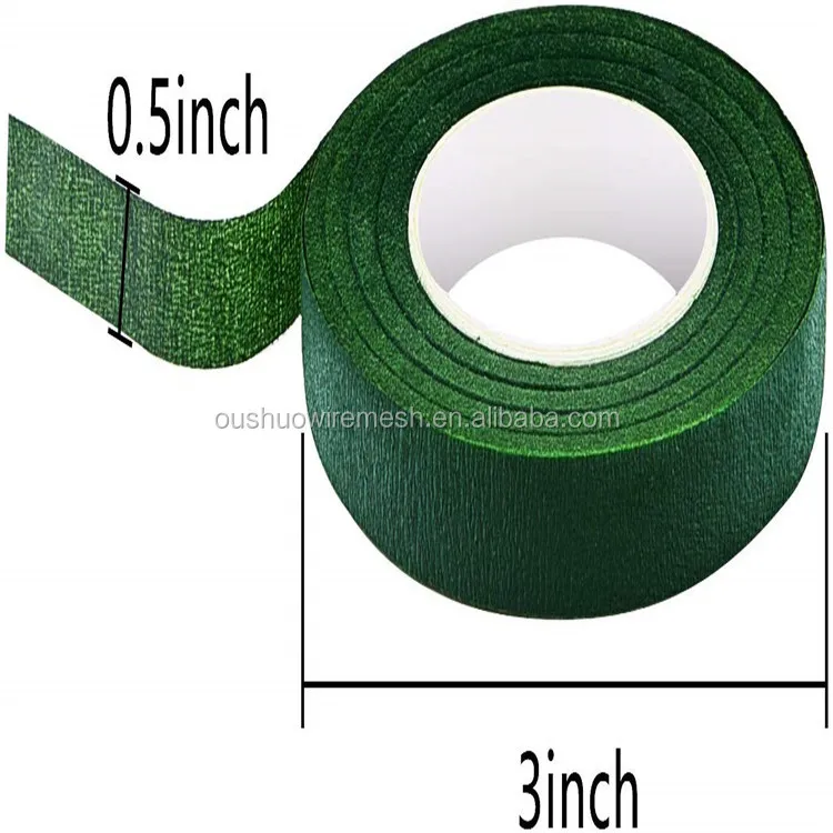 Hot Sale waterproof 0.5 inch light green paper flora tape adhesive flower tape