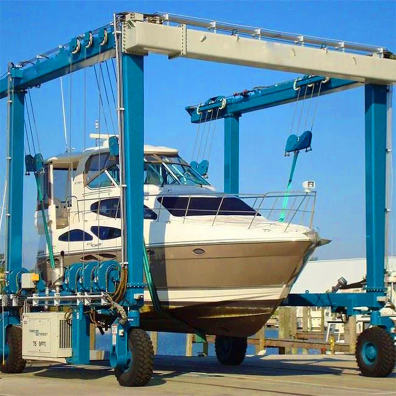 200 250 300 500 ton mobile yacht boat lift gantry crane boat travel lift crane