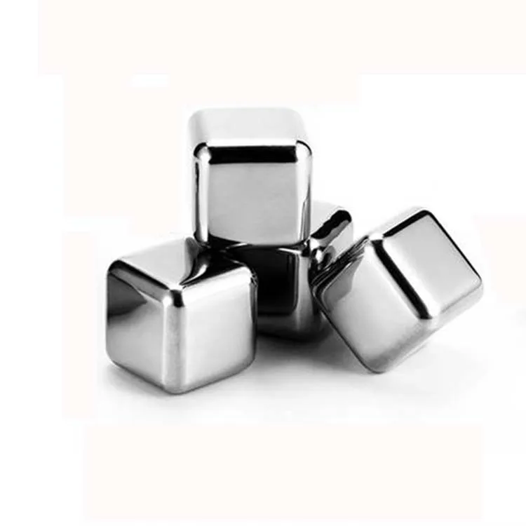 Whiskey  Food Grade 304 Stainless Steel Engraved Whiskey Chilling Wine Stones Ice Cube  for Bar Accessories